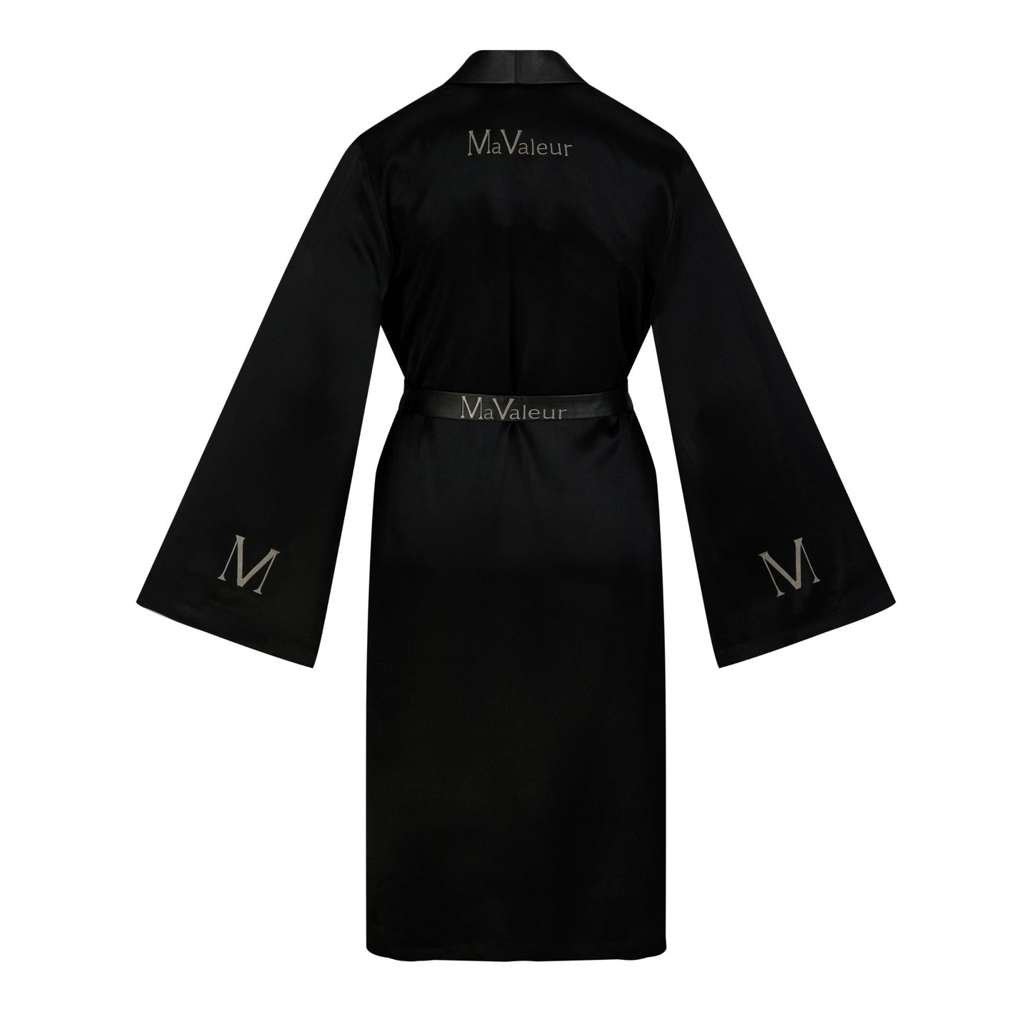 Kimono mit Leder - schwarz - MaValeur eleganter Kimono